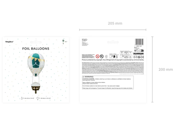 XXL Folieballon Figur - Heißluftballon - 110cm x 36cm